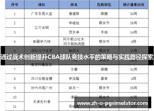 通过战术创新提升CBA球队竞技水平的策略与实践路径探索